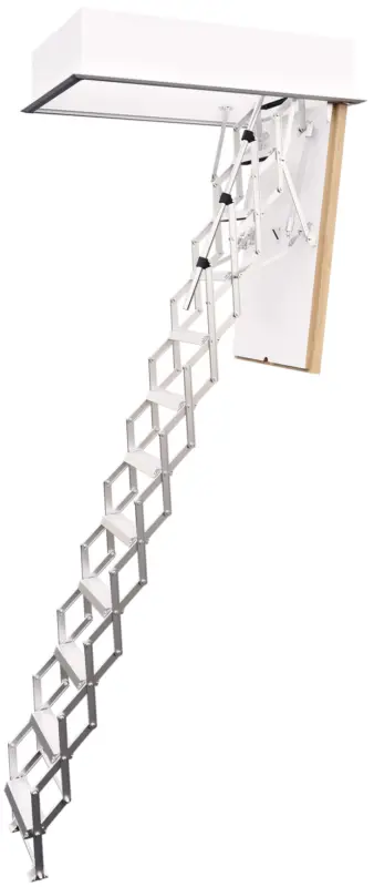 Expressversand Roto Brandschutz Scherentreppe Aluminium miniLine El2 60 Raumhöhe 225 - 275 cm Robaumaß 120 x 70 c