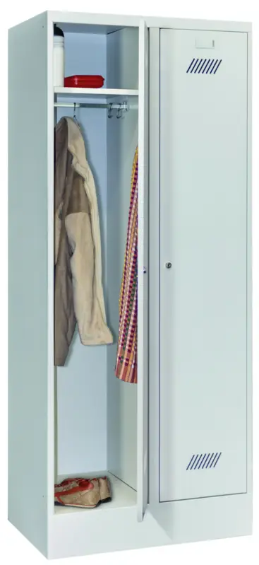 Pavoy Spind mit Sockel 1850 x 800 x 500 mm - 2 Abteile mit Zylinderschloss - RAL 7035 Jetzt Kaufen