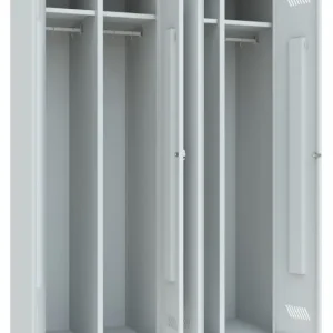 Top-Angebot Pavoy Spind mit Sockel 1850 x 1170 x 500 mm - 2 Doppel-Abteile mit Drehriegel - RAL 7035