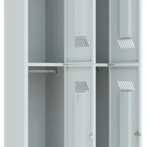 Top-Preis Pavoy Schließfach Spind mit Füßen 1850 x 600 x 500 mm - 4 Abteile mit Zylinderschloss - RAL 7035