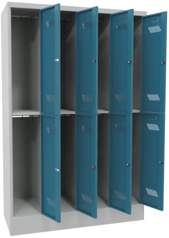 Aktuell Pavoy Schließfach Spind mit Sockel 1850 x 1200 x 500 mm - 8 Abteile mit Zylinderschloss - RAL 7035 5012