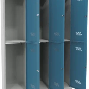 Billig Pavoy Schließfach Spind mit Sockel 1850 x 1200 x 500 mm - 6 Abteile mit Zylinderschloss - RAL 7035 5012