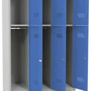 Sofort Bestellen Pavoy Schließfach Spind mit Sitzbank PVC weiß 2150 x 1200 x 500 mm - 6 Abteile mit Zylinderschloss - RAL 7035 5012