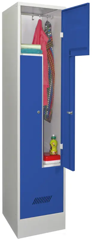 Preis Gesenkt Pavoy Z-Spind mit Sockel 1850 x 400 x 500 mm - 2 Abteile mit Zylinderschloss - RAL 7035 5010