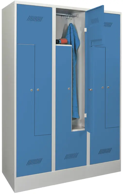 Günstig Pavoy Z-Spind mit Sockel 1850 x 1200 x 500 mm - 6 Abteile mit Zylinderschloss - RAL 7035 5012