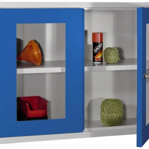 Angebot Pavoy Hängeschrank mit Sichtfenstertüren 600 x 800 x 300 mm - Rückwand glatt - RAL 7035 5010