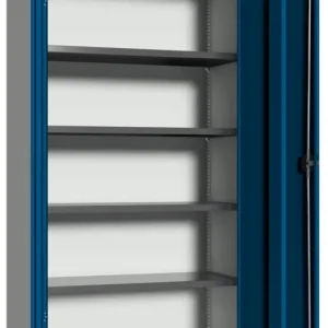Super-Preis Pavoy Flügeltürenschrank mit Vollblechtüren 1950 x 1000 x 500 mm - 4 Fachböden verzinkt - RAL 7035 5010