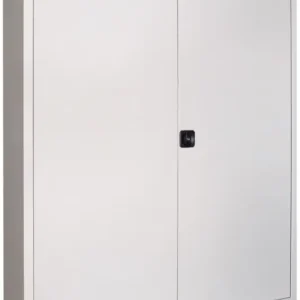 Ausverkauf Pavoy Flügeltürenschrank mit Vollblechtüren 1950 x 1500 x 600 mm - 4 Fachböden verzinkt - RAL 7035