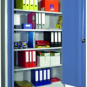 Aktuell Pavoy Flügeltürenschrank mit Vollblechtüren 1950 x 1200 x 500 mm - 4 Fachböden pulverbeschichtet - RAL 7035 5012
