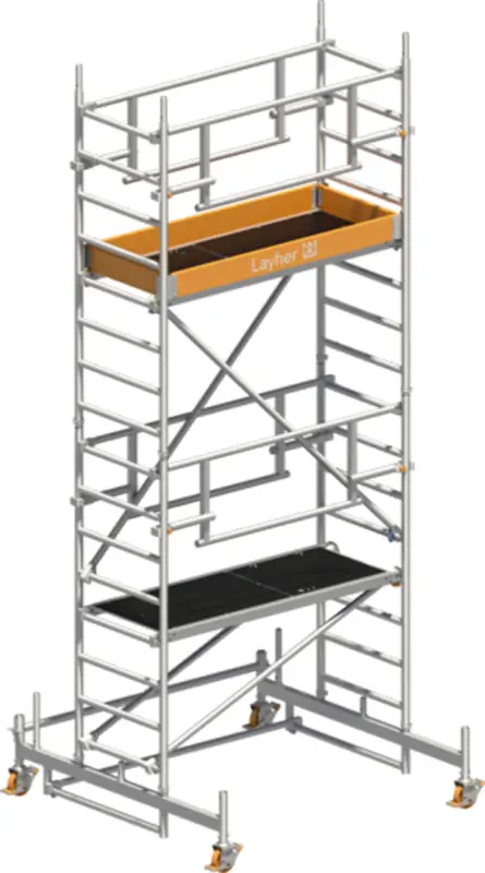 Saisonangebot Rollgerüst Layher Uni Leicht P2 SAFETY Plus hawego 1423203 - Arbeitshöhe 5,31 m