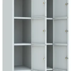 Billig Pavoy Schließfachschrank mit Sockel und Vollblechtüren 1850 x 600 x 500 mm - 5 x 2 Fächer mit Drehriegel - RAL 7035