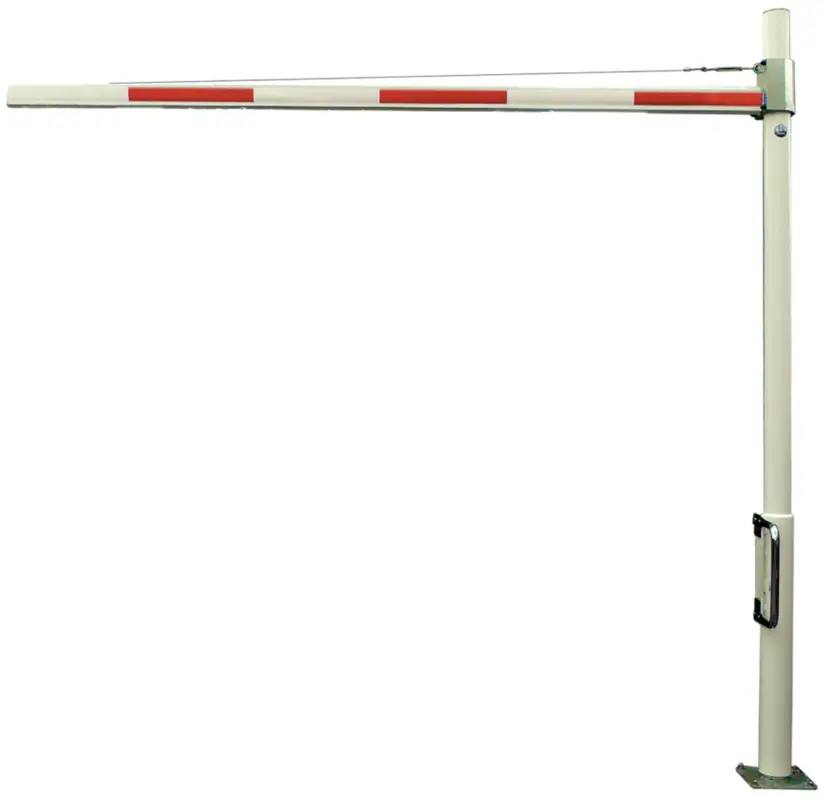 Mannus Höhensperre HBS 50 rot weiß mit Drehpfosten 3,00 m Durchfahrtshöhe 2,80 m - mit Profilzylinder Sonderangebot