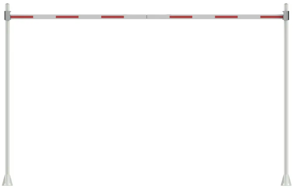 Mannus Portal-Höhensperre HBS 100 rot weiß mit Standpfosten 6,00 m Durchfahrtshöhe 3,80 m Begrenztes Angebot