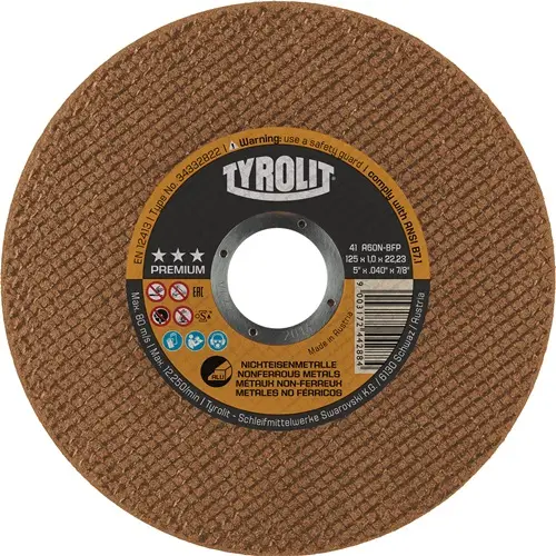 TYROLIT Trennscheibe Premium Ø 125 x 1 mm NE-Metalle 22,23 mm - 34332822 Solange Der Vorrat Reicht