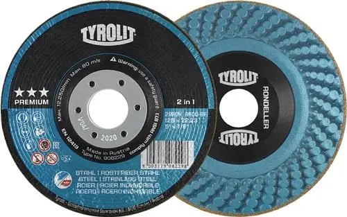 TYROLIT Schruppscheibe RONDELLER D 125 Körnung 36 - 908227 Echt