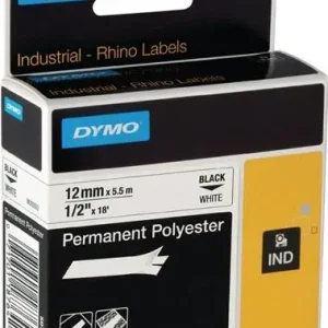 Dymo Schriftband Bandbreite 19 mm Bandlänge 5,5 m schwarz auf weiß Polyesterband - 18484 Sonderangebot