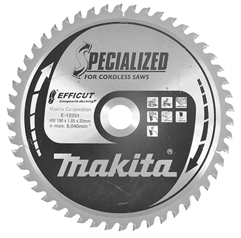 Nur Für Kurze Zeit Makita EFFICUT Sägeblatt WPC / Holz 190 x 20 x 50Z - E-12251