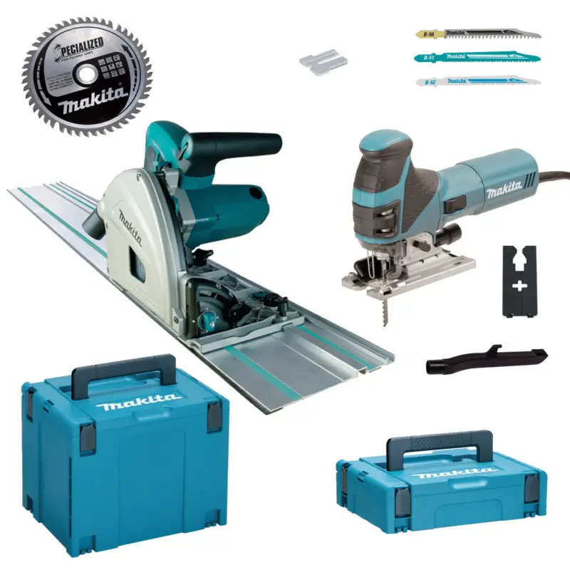 Makita MEU029J Sägenset 4351FCTJ + SP6000 1.300 W im Makpac Neuheit