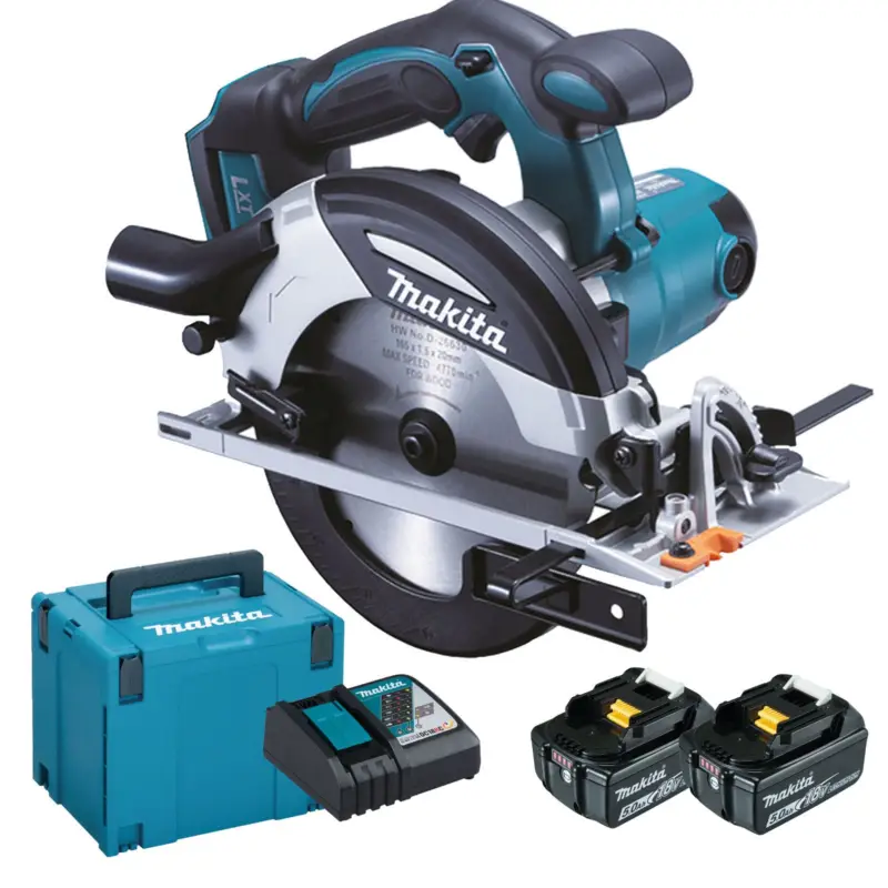 Makita DHS630RTJ Akku-Handkreissäge 66 mm 18 V Ø 165 mm / 2x 5,0 Ah Akku + Ladegerät im Makpac Bestpreis