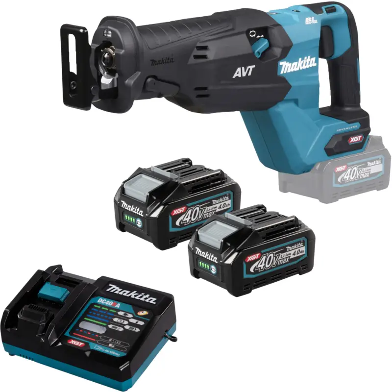 Makita JR002GM201 Akku-Reciprosäge 40V max. / 2x 4,0 Ah Akku + Ladegerät Solange Der Vorrat Reicht