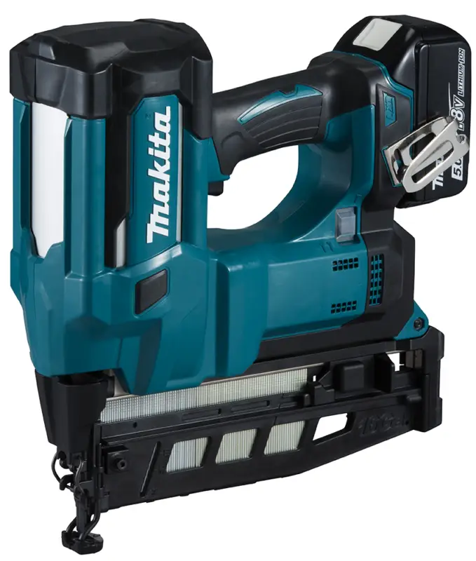 Preisreduziert Makita DBN600RTJ Akku-Stauchkopfnagler 64 mm 18V / 2x 5,0 Ah Akkus + Ladegerät im MAKPAC