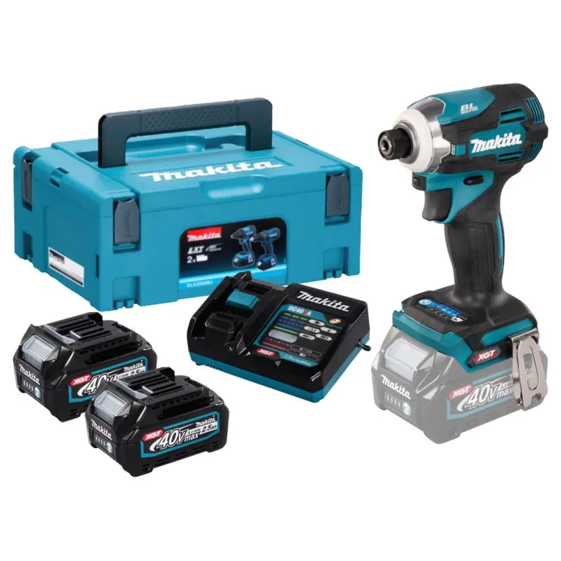 Makita TD001GD201 Akku-Schlagschrauber 40V / 2x 2,5 Ah Akkus + Ladegerät im Makpac Solange Der Vorrat Reicht