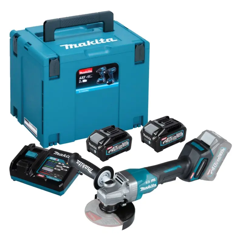 Makita GA013GM201 Akku-Winkelschleifer Ø 125 mm 40 V / 2x 4,0 Ah Akku + Ladegerät im Makpac Abverkauf