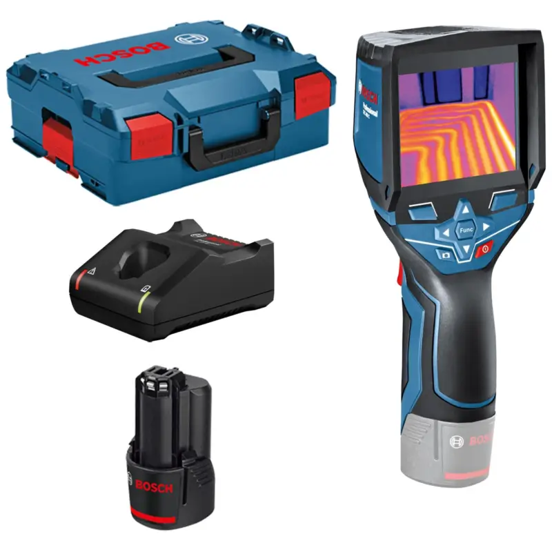 Billig Bosch Thermodetektor GTC 400 C 12 V / 1x 2,0 Ah Akku + Ladegerät inkl. Handschlaufe in L-Boxx - 0601083101