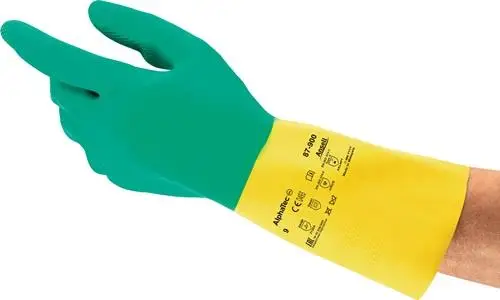 Abverkauf ANSELL Chemiehandschuh AlphaTec Gr. 8,5-9 grün / gelb EN 388 EN 374 EN 421 - 87-900-9