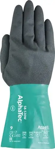 ANSELL Chemiehandschuh AlphaTec Gr.10 grün / grau EN 388 EN 374 EN 1149 Kat.III - 58-530W-10 Markenprodukt