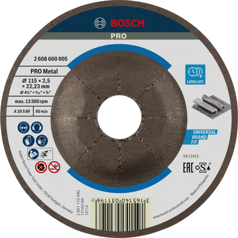 Jetzt Kaufen Bosch PRO Metal Trennscheibe 115 x 2,5 x 22,23 mm - 2608600005