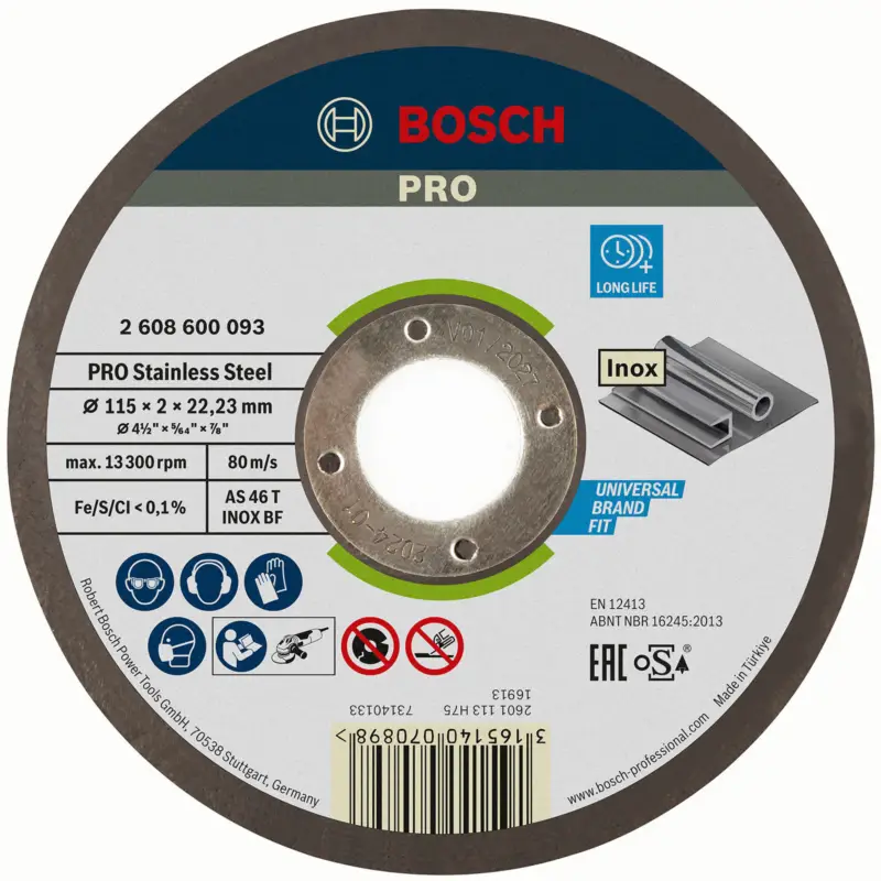 Must-Have Bosch PRO Stainless Steel Trennscheibe 115 x 2 x 22,23 mm - 2608600093