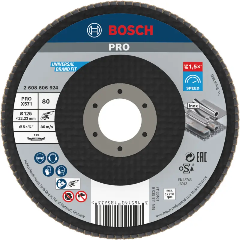 Bosch PRO X571 Fächerschleifscheibe 125 mm G80 - 2608606924 Nur Für Kurze Zeit