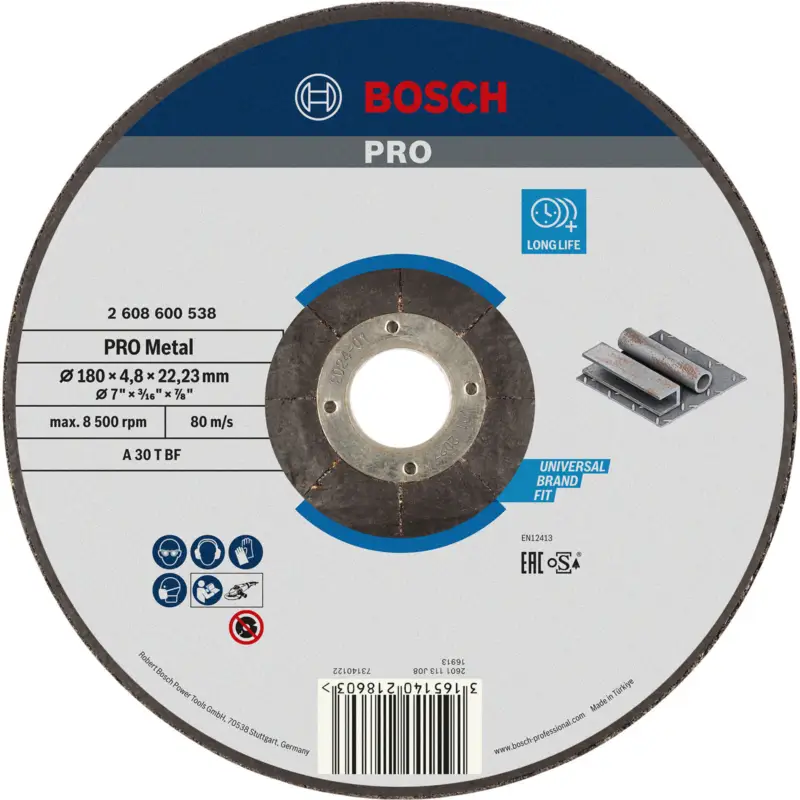 Angebot Bosch PRO Metal Schleifscheibe 180 x 4,8 x 22,23 mm - 2608600538