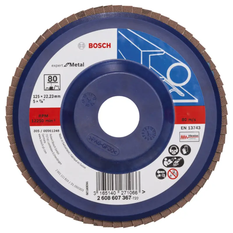 Top-Angebot Bosch Fächerschleifscheibe Expert for Metal 125 22,23 80 gerade Kunststoffteller - 2608607367