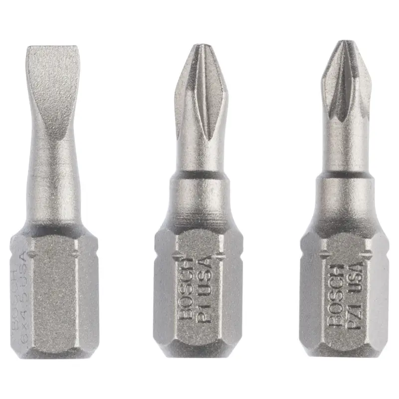 Bestpreis Bosch Schrauberbit-Set Extra-Hart (gemischt), 3tlg. S 0,6x4,5, PH1, PZ1, 25 mm - 2607001765