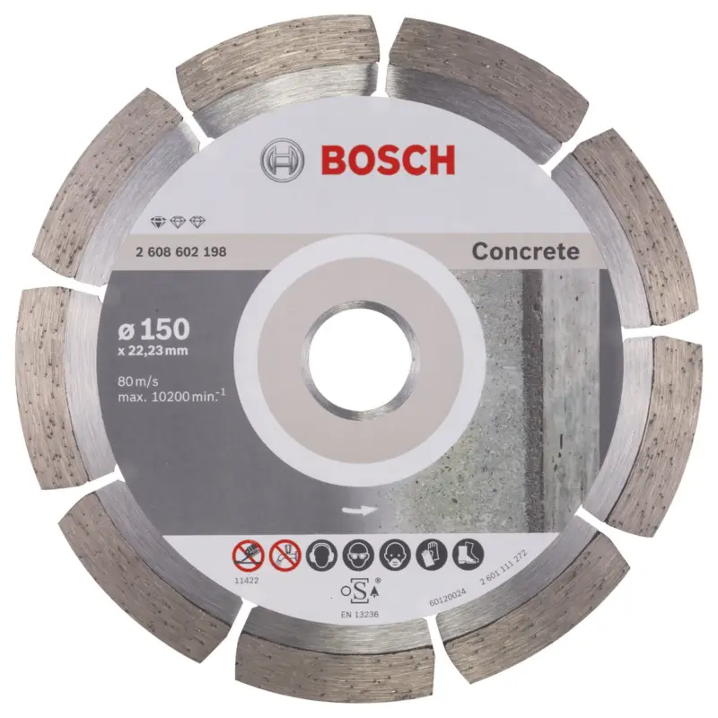 Bosch Diamanttrennscheibe Standard for Concrete 150x22,23x2x10 mm 2608602198 Highlight