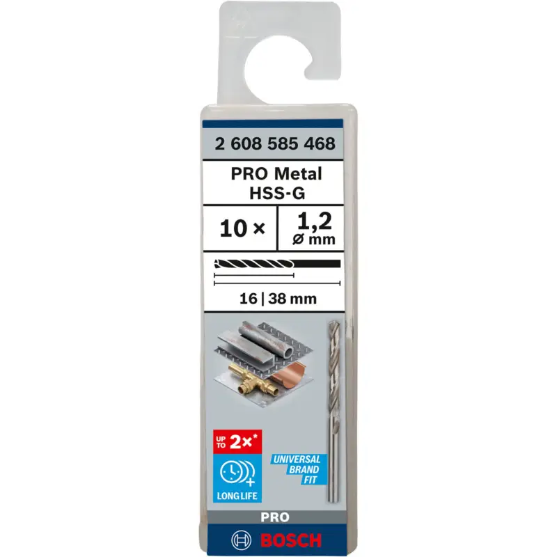 Saisonangebot Bosch PRO Metal HSS-G Spiralbohrer 1,2 x 16 x 38 mm - 2608585468