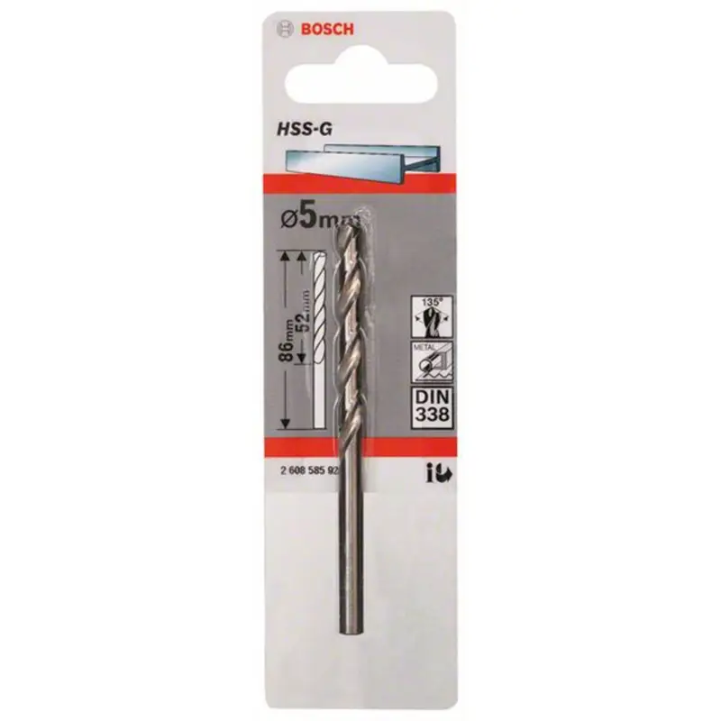 Saisonangebot Bosch 1x Metallbohrer HSS-G DIN 338 5 x 52 x 86 mm - 2608585922