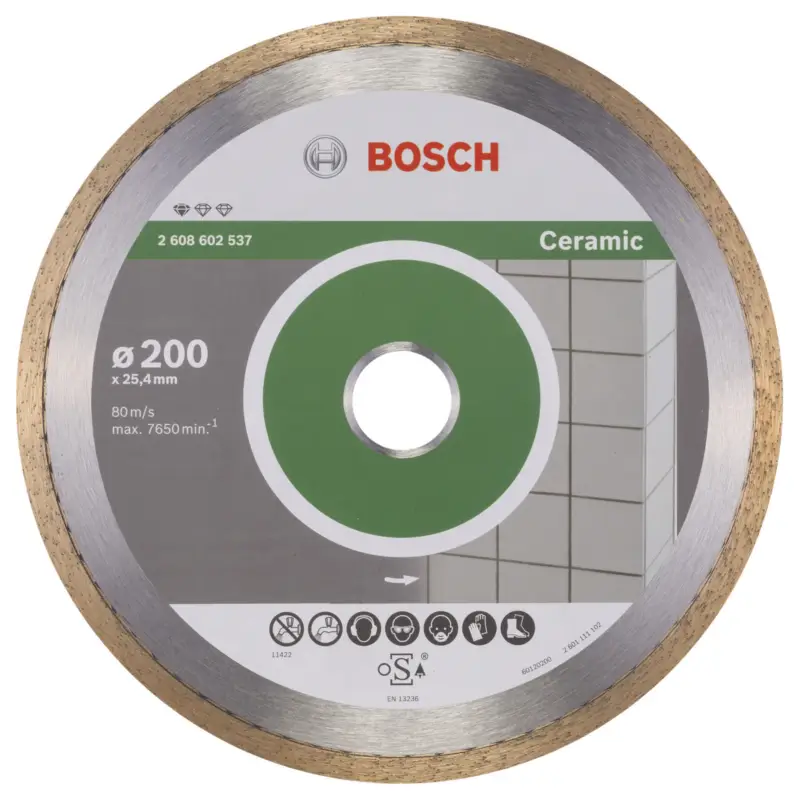 Bosch Diamanttrennscheibe Standard for Ceramic, 200 x 25,40 x 1,6 x 7 mm -2608602537 Preisknaller