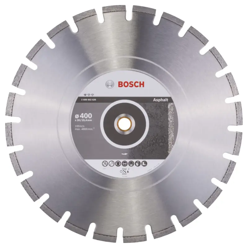 Bestpreis Bosch Diamanttrennscheibe Standard for Asphalt, 400 x 20/25,40 x 3,6 x 8 mm -2608602626