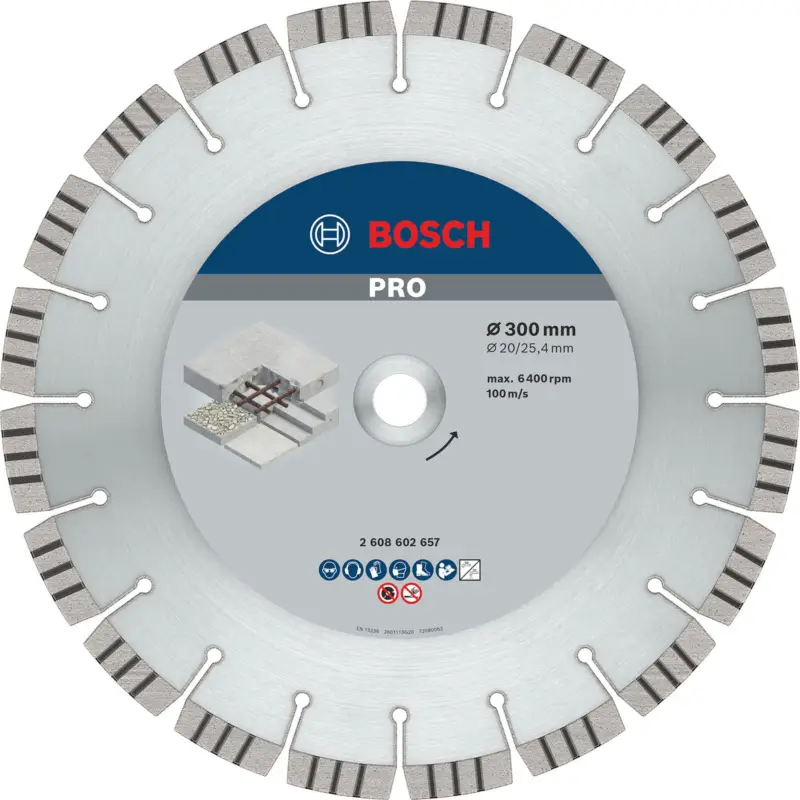 Bosch PRO Concrete Diamanttrennscheibe 300 x 20/25,4 mm - 2608602657 Geprüft