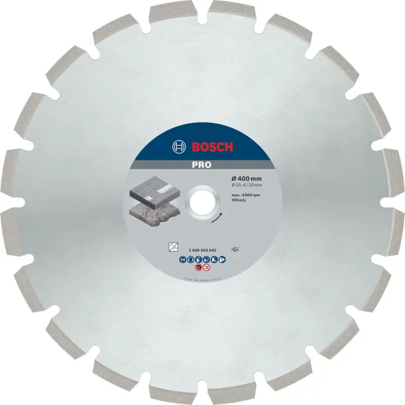 Aktuell Bosch PRO Asphalt Diamanttrennscheibe 400 x 20/25,4 mm - 2608603642