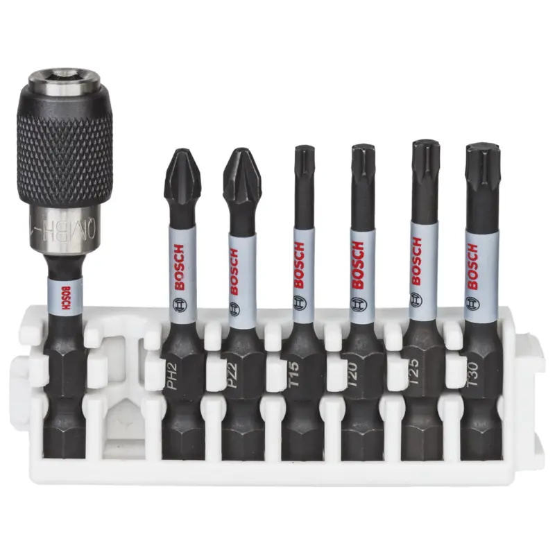 Bosch PRO Impact Set mit Quick Change-Bithalter und Pick and Click-Einsätzen PH2; PZ2; T15; T20; T25; T30; QC BH 55 mm 8-tlg. - 2608522327 Geprüft