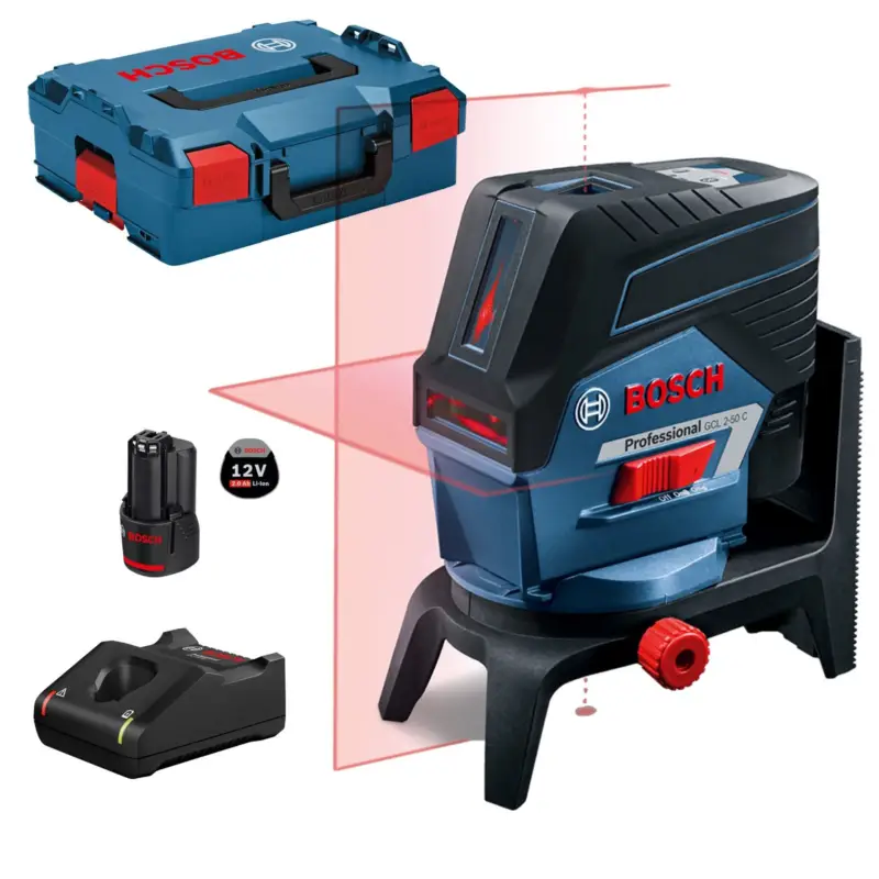 Bosch Punkt- und Linienlaser GCL 2-50 C 12 V / 1x 2,0 Ah Akku + Ladegerät + RM2 + BM 3 in L-Boxx - 0601066G03 Sonderangebot