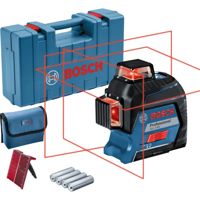 Meistverkauft Bosch Linienlaser GLL 3-80 inkl. 4x 1,5 V-LR6-Batterie in Koffer - 0601063S00