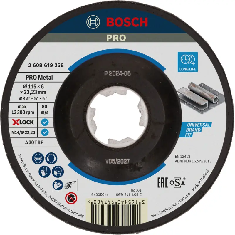 Finale Aktion Bosch PRO Metal X-Lock Schleifscheibe 115 x 6 x 22,23 mm - 2608619258