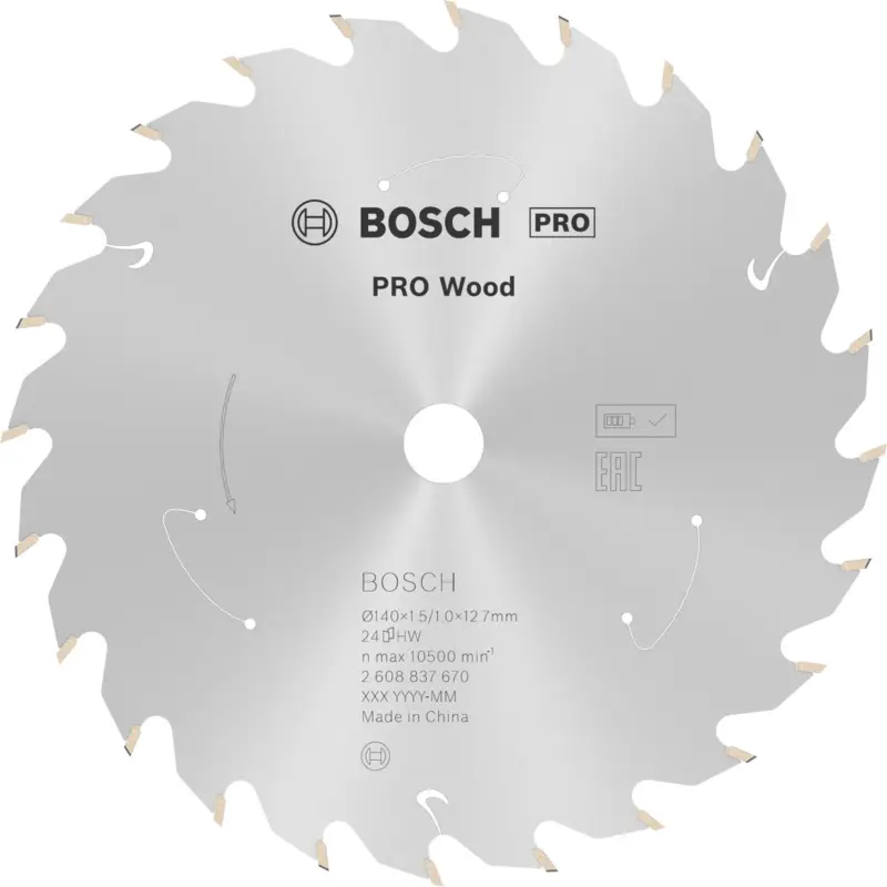 Garantierte Lieferung Bosch PRO Wood cordless Blatt für Kreissägen 140 x 1,5 x 12,7 mm - 2608837670