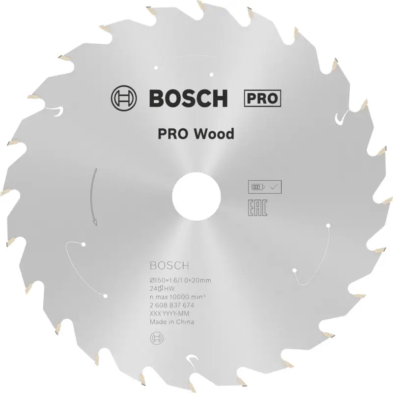 Expressversand Bosch PRO Wood cordless Blatt für Kreissägen 150 x 1,6 x 20 mm - 2608837674