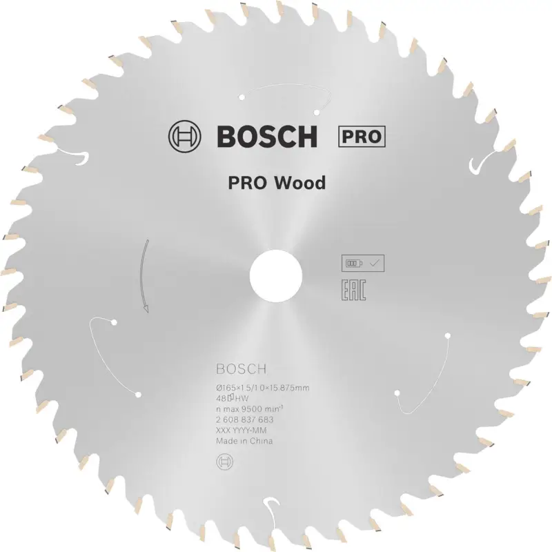 Bosch PRO Wood cordless Blatt für Kreissägen 165 x 1,5 x 15,875 mm - 2608837683 Jetzt Kaufen